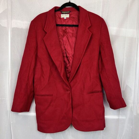 Vintage L.L Bean made in USA wool cashmere blend size 14r made in usa cherry - Picture 1 of 14